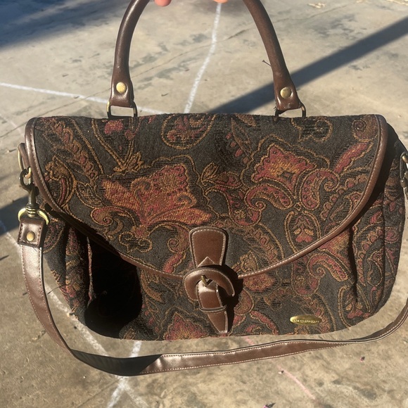 Liz Claiborne Handbags - Liz Claiborne Black and Brown Paisley Shoulder Bag
